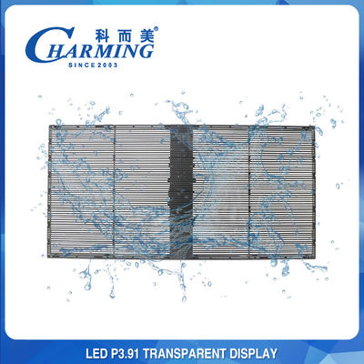 Anti-collision extérieure P3.91 d'affichage visuel transparent imperméable de mur de LED