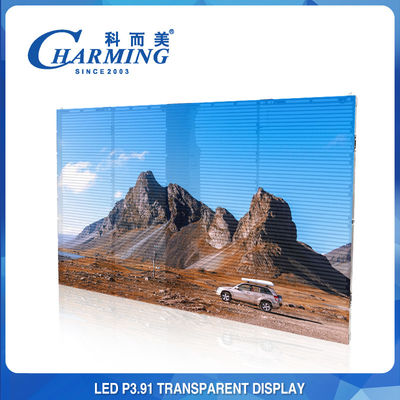 Anti-collision extérieure P3.91 d'affichage visuel transparent imperméable de mur de LED